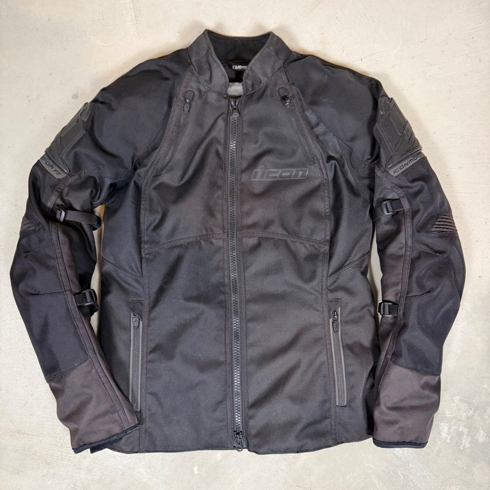 Icon Automag 2 CE Womens Motorcycle Jacket Black Textile Size Medium M 2822-1087
